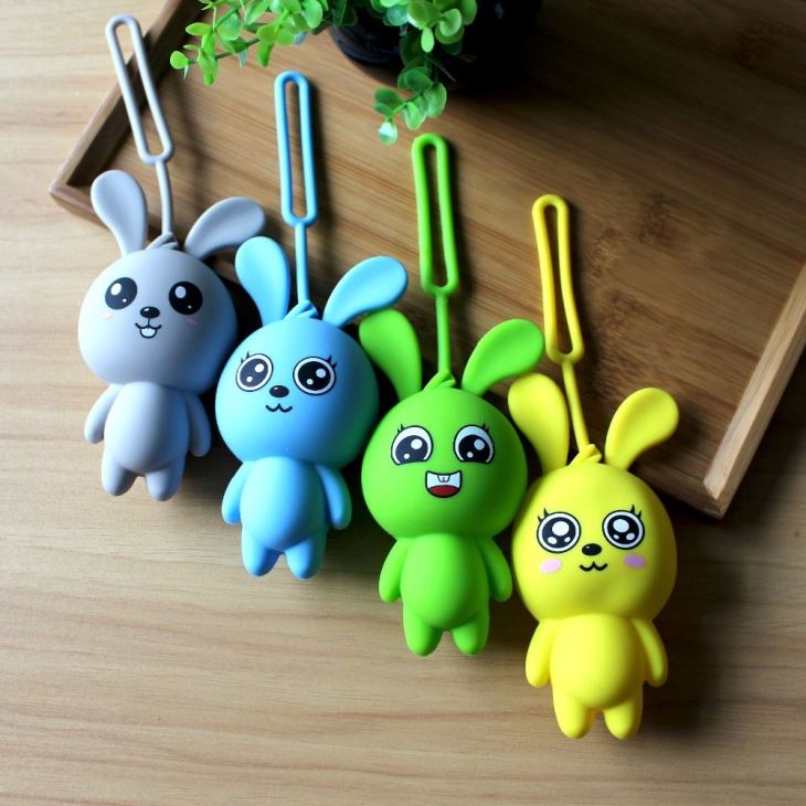 Custom Rabbit Silicone Key Storage Bag Purse