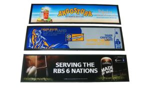 Gebreide polyester stof oppervlak rubber back bar runners