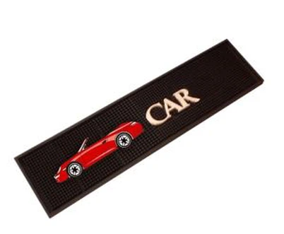 Professioneel ontwerp aangepast logo zacht PVC rubber bar runner mat