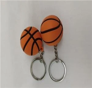 3D Basketbal Soft Pvc Sleutelhanger Rubberen Sleutelhouder