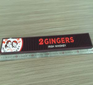3D Embossing Logo PVC Barmat Rubber Bar Drip Rail Mat, Bar Runner