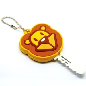 Gepersonaliseerde Led Silicone Lion Animal Pattern PVC Key Cover