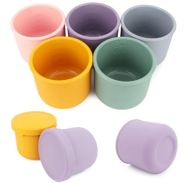 BPA Gratis Zuigelingen Anti-drop Silicone Training Water Cup Silicone Drinkbeker