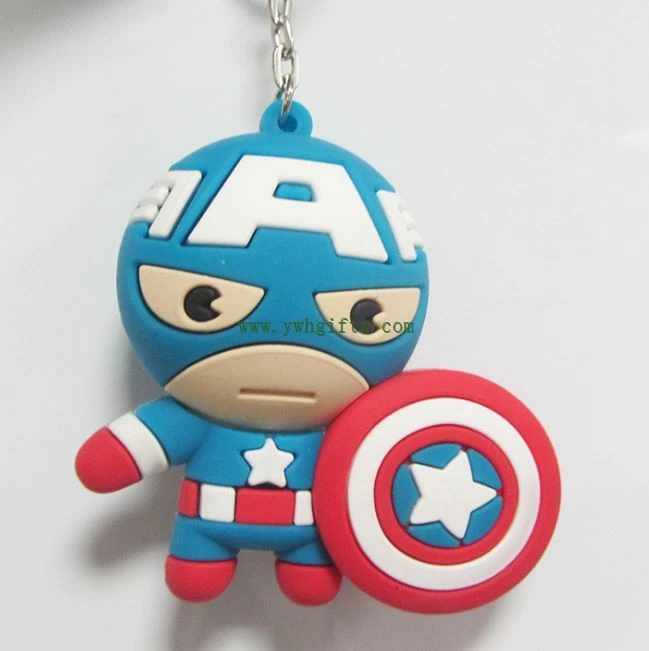 Professional 2D 3D Rubber Key Chain Silicone Key Holders