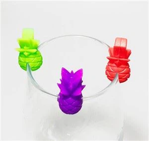 3D Silicone Pineapple Drink Markers Party Bar Table Wine Glass Silicone Identifier