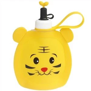 BPA gratis siliconen opvouwbare opvouwbare waterflessen kind cartoon waterzak